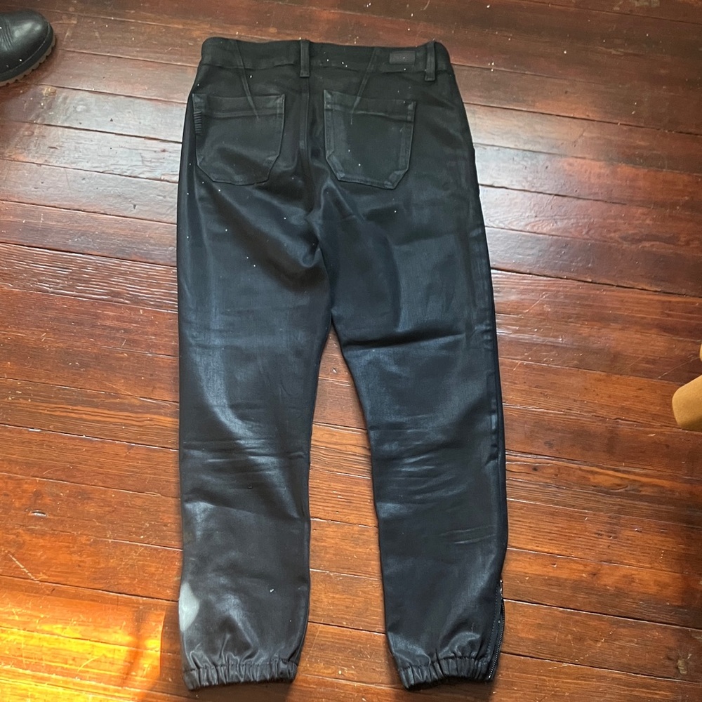 Paige Mayslie Jogger Jeans Black Fog Luxe Coated - Picture 7 of 8